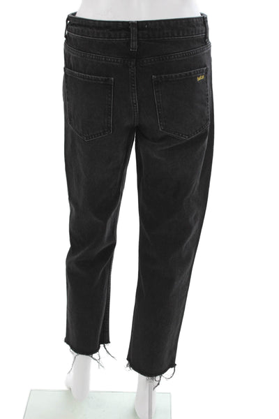 Ba&Sh Women Cropped Jeans Black 100% Cotton High Rise Size 2