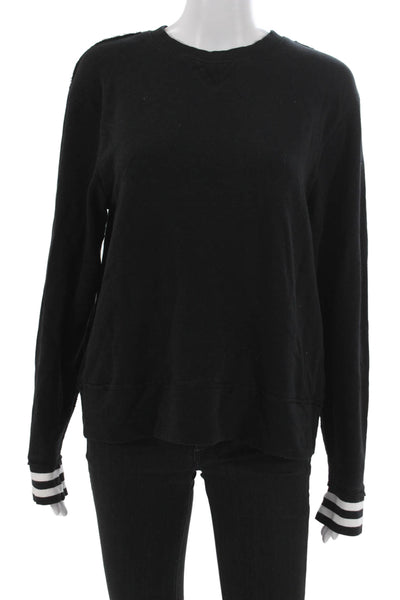 Tasc Womens Organic Cotton Pullover Black Crew Neck Long Sleeve Size S