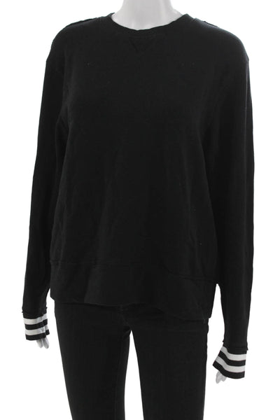 Tasc Womens Organic Cotton Pullover Black Crew Neck Long Sleeve Size S