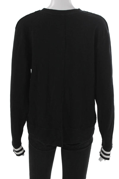 Tasc Womens Organic Cotton Pullover Black Crew Neck Long Sleeve Size S