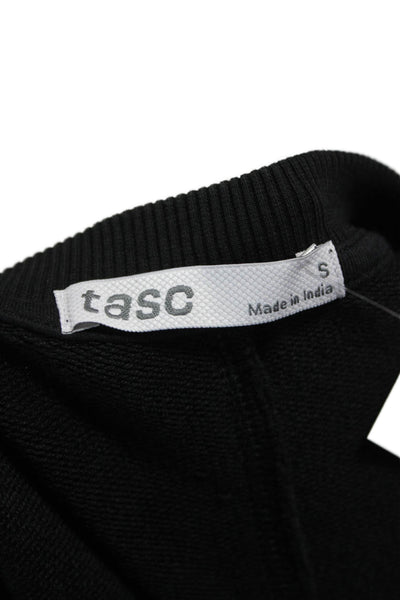 Tasc Womens Organic Cotton Pullover Black Crew Neck Long Sleeve Size S