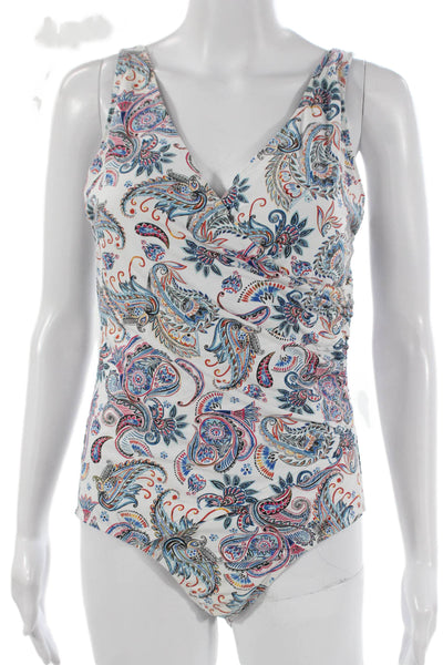Niptuck Swim Womens Paisley Multicolor One Piece Swimsuit Size 10