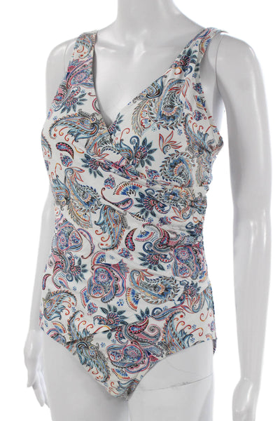 Niptuck Swim Womens Paisley Multicolor One Piece Swimsuit Size 10