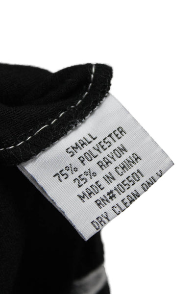 Double D Ranch Women Tunic V-Neck Long Sleeve Black Polyester Tee Size M
