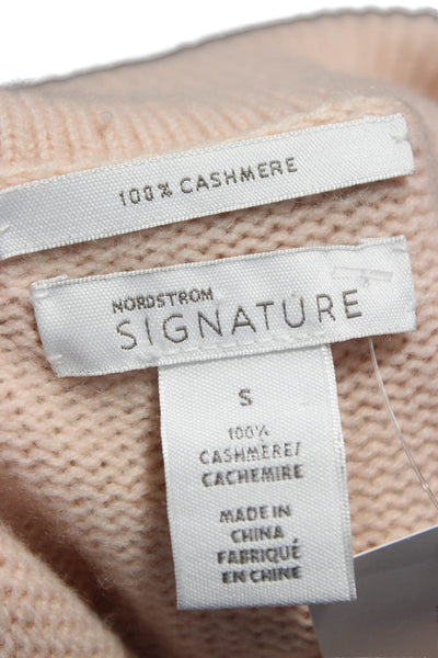 Nordstrom Womens Cashmere Turtleneck Pullover Sweater Pink Size S