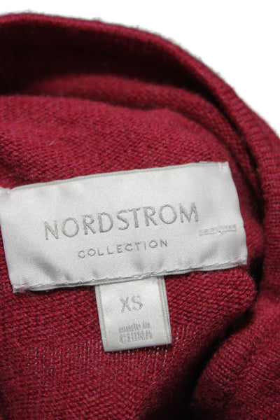 Nordstrom Women Cashmere Turtleneck Pullover Sweater Red Long Sleeve Size XS