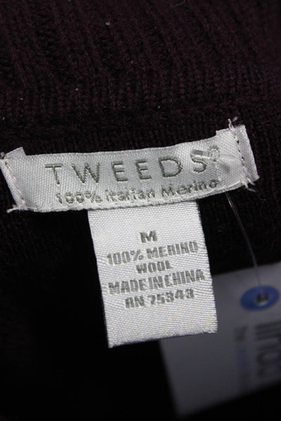 Tweeds Women Purple Merino Wool Cowl Neck Pullover Sweater Long Sleeve Size M