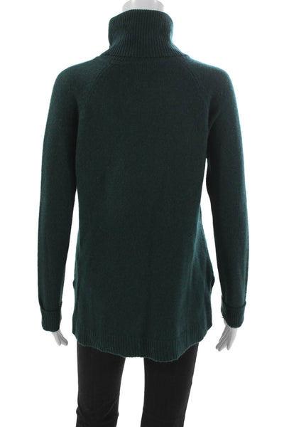 Cashmere Charter Club Women Green Turtleneck Sweater Long Sleeve Size S