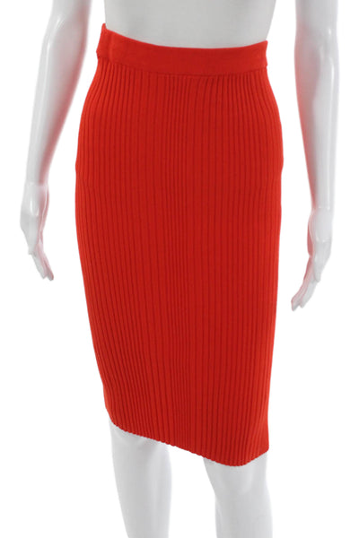 Rebecca Taylor Women Orange Viscose Pencil Skirt Knee Length Size S