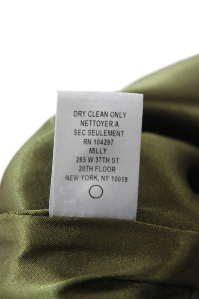 Milly Womens Cargo Cotton Knee Length Skirt Green Button Size 2