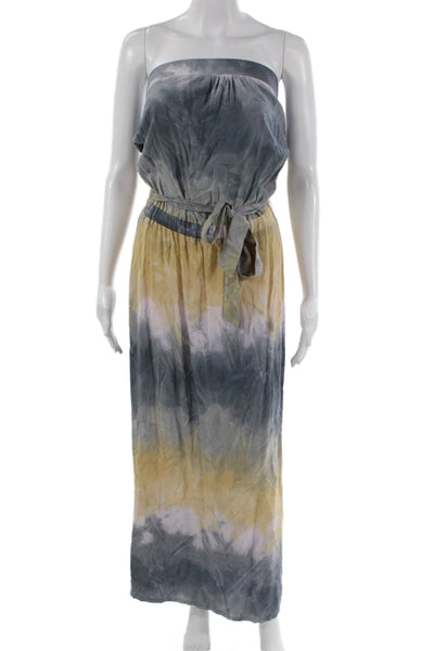 Drew Womens Strapless Tie Dye Viscose Maxi Dress Multicolor Size XS