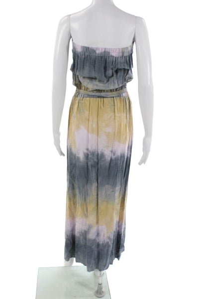 Drew Womens Strapless Tie Dye Viscose Maxi Dress Multicolor Size XS