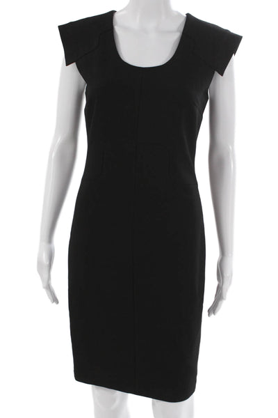 Robert Rodriguez Women Sheath Dress Black Scoop Neck Sleeveless Size 4