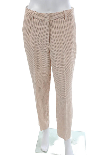 Rebecca Taylor Womens Beige Ankle Pants Viscose Polka Dot Zip Size 4