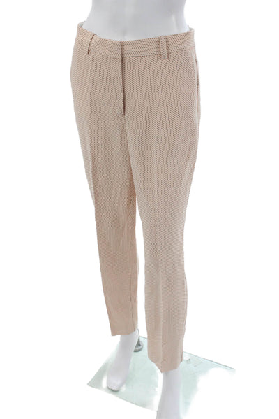 Rebecca Taylor Womens Beige Ankle Pants Viscose Polka Dot Zip Size 4