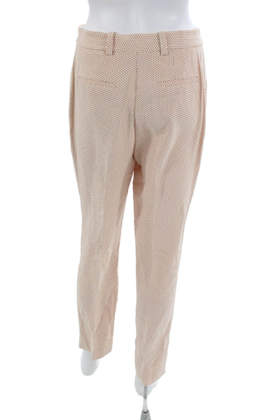 Rebecca Taylor Womens Beige Ankle Pants Viscose Polka Dot Zip Size 4