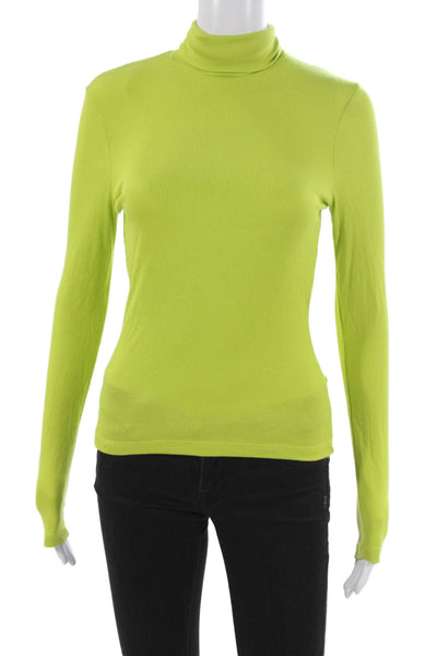 Sen Women Basic Turtleneck Long Sleeve T-Shirt Green Micro Modal Size 1