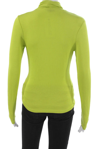 Sen Women Basic Turtleneck Long Sleeve T-Shirt Green Micro Modal Size 1