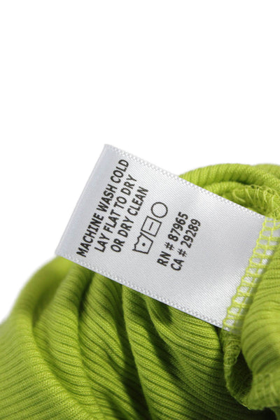 Sen Women Basic Turtleneck Long Sleeve T-Shirt Green Micro Modal Size 1