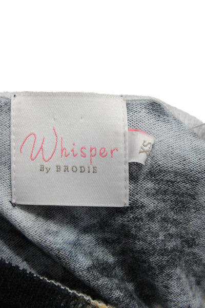 Whisper By Brodie Women Black Pullover Sweater Crew Neck Long Sleeve Size XS