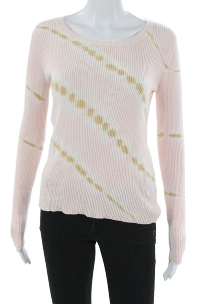 Central Park West Womens Striped Pink Pullover Round Neck Long Sleeve Size XS