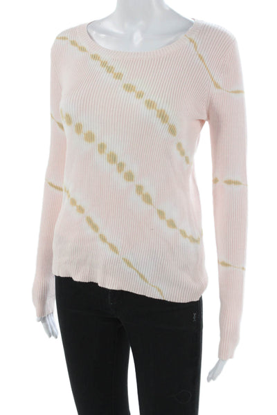 Central Park West Womens Striped Pink Pullover Round Neck Long Sleeve Size XS