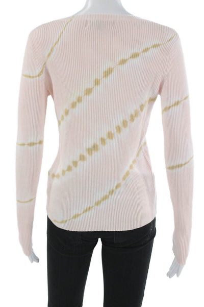 Central Park West Womens Striped Pink Pullover Round Neck Long Sleeve Size XS