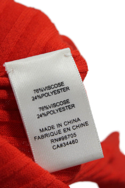 Rebecca Taylor Womens Basic Viscose High Neck Sleeveless Tank Orange Size XS