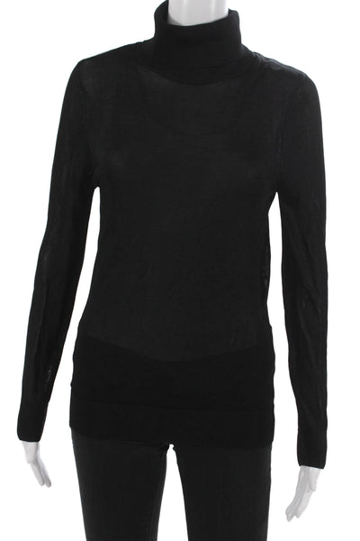 Raoul Womens Black Turtleneck Long Sleeve Pullover Sweater Rayon Size S