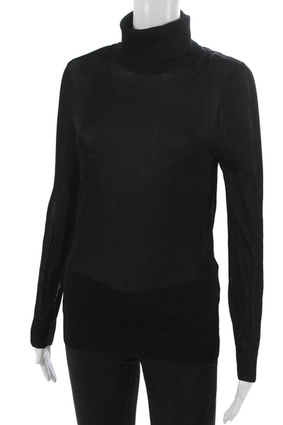 Raoul Womens Black Turtleneck Long Sleeve Pullover Sweater Rayon Size S