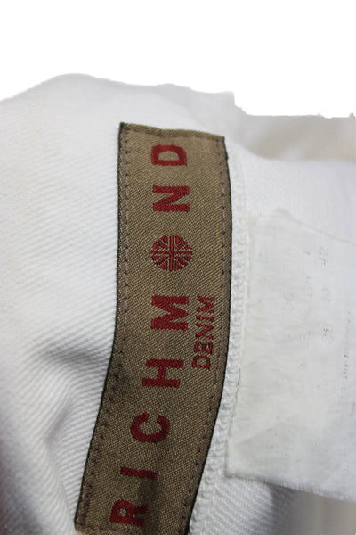 Richmond Denim Womens Basic Jacket White Cotton Long Sleeve Size 8
