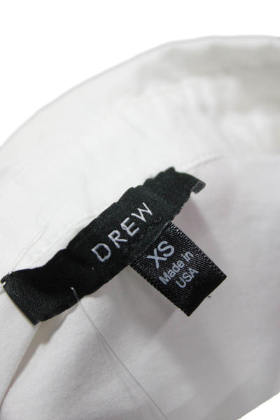 Drew Women White Cotton Collared Long Sleeve Button-Up Top Size XS