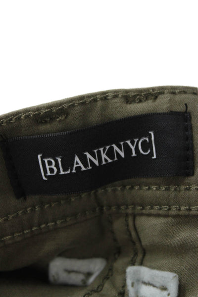 BLANKNYC Womens Chino Pants Green Cotton Button Size 29