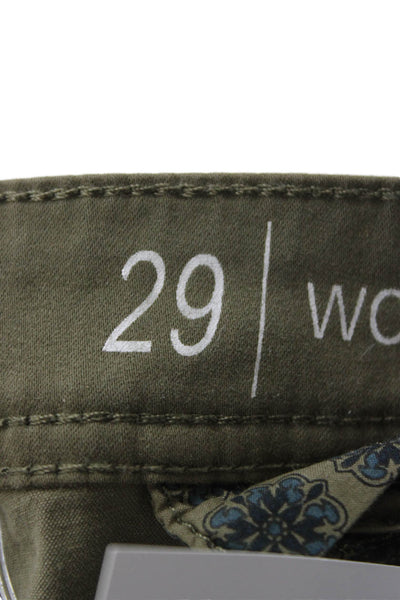 BLANKNYC Womens Chino Pants Green Cotton Button Size 29