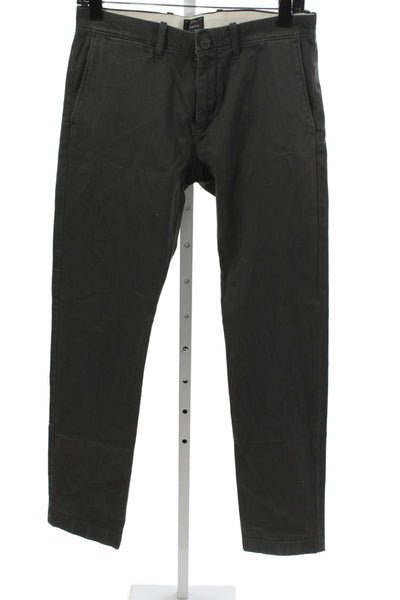 J Crew Mens Chino Pants Gray Cotton Button Inseam 32 Size 28