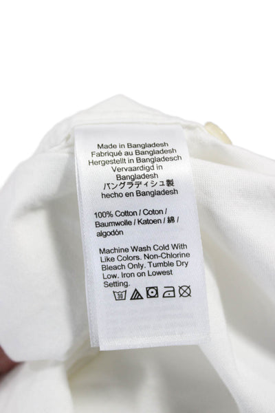 J Crew Mens White Cotton Short Sleeve Button Up Shirt Size M