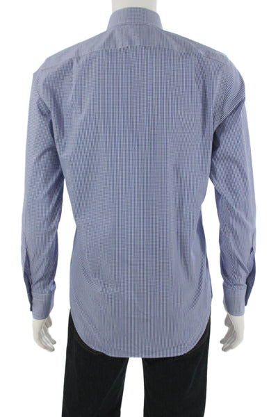 J Crew Men's Long Sleeves Button Down Blue Plaid Shirt Size S