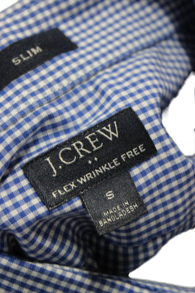 J Crew Men's Long Sleeves Button Down Blue Plaid Shirt Size S