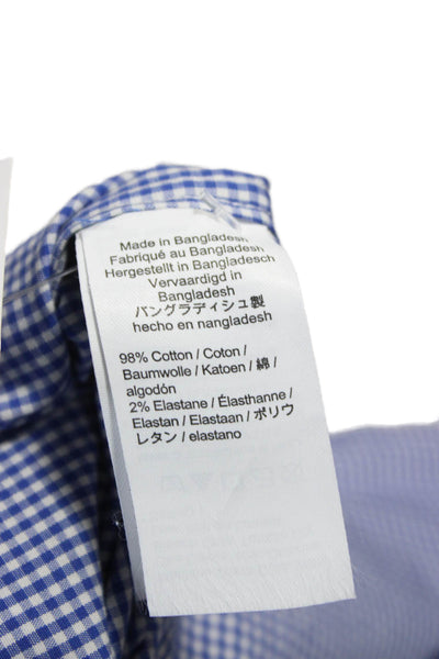 J Crew Men's Long Sleeves Button Down Blue Plaid Shirt Size S
