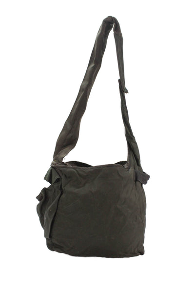 Prada Womens Drawstring Pocketed Shoulder Bag Brown