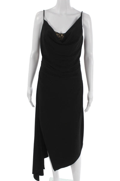 Steve Madden Women Slip Dress Black Cowl Neck Sleeveless Long Polyester Size S