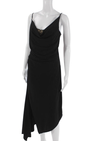 Steve Madden Women Slip Dress Black Cowl Neck Sleeveless Long Polyester Size S