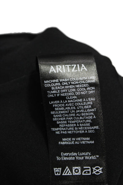 Aritzia Womens One Piece Sleeveless Square Neck Black Nylon Solid Size L