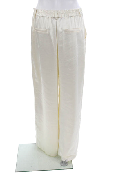 Aqua Women Dress Pants Ivory Polyester Zip Inseam 30 Size M