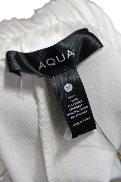 Aqua Women Dress Pants Ivory Polyester Zip Inseam 30 Size M