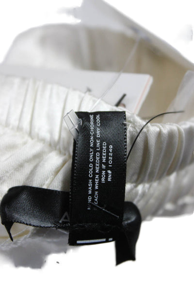 Aqua Women Dress Pants Ivory Polyester Zip Inseam 30 Size M