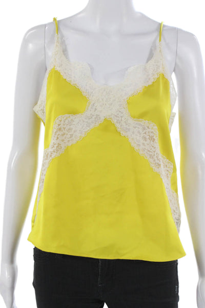 Zara Womens Camisole Yellow Cotton V-Neck Sleeveless Size M
