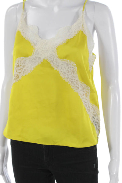 Zara Womens Camisole Yellow Cotton V-Neck Sleeveless Size M