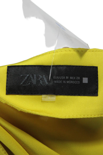 Zara Womens Camisole Yellow Cotton V-Neck Sleeveless Size M