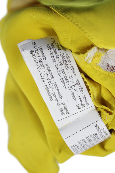 Zara Womens Camisole Yellow Cotton V-Neck Sleeveless Size M